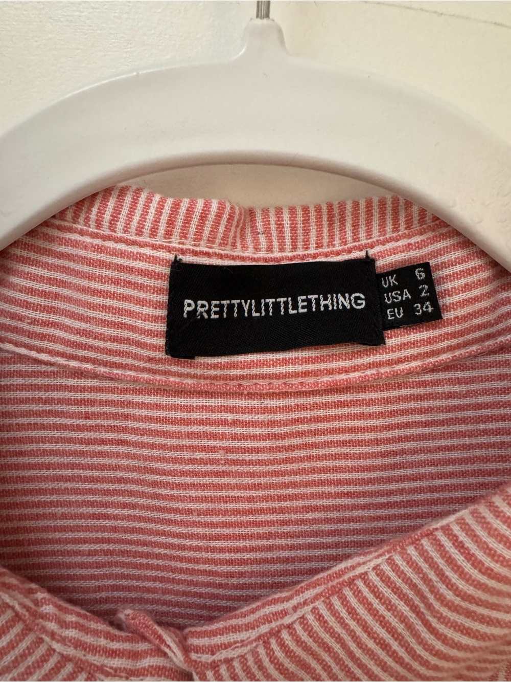 Pretty Little Thing Women’s Oversized Pink Striped Button Down - Picture 7 of 7